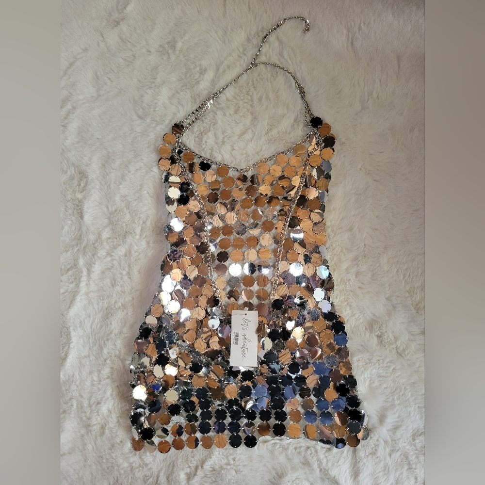 12th Tribe Metallic Sequin Dress